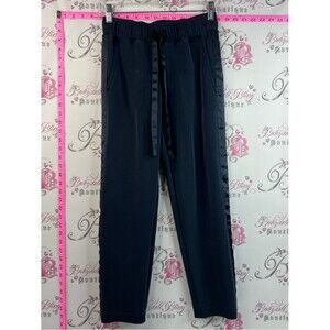 Club Smocked-Neck Blouse Flowy Pants With a Monaco Navy with a print of Shine